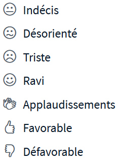 Ic&ocirc;nes de ressenti